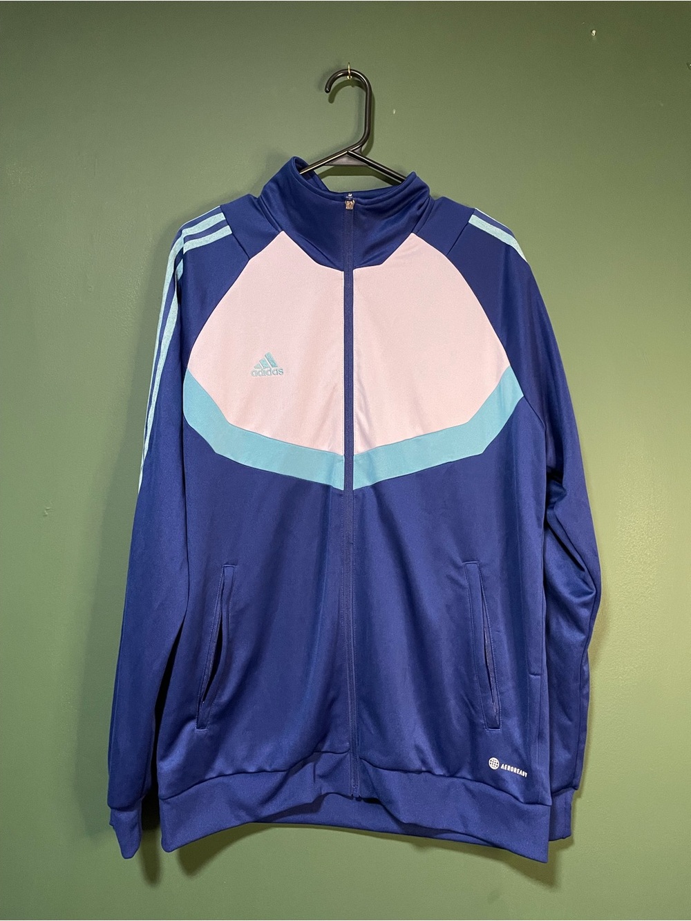 Adidas Men’s House of Tiro AEROREADY track jacket, Victory Blue, size L, HS7490